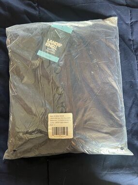 Lands' End Deep Sea Navy Quilted Button-Front Pullover